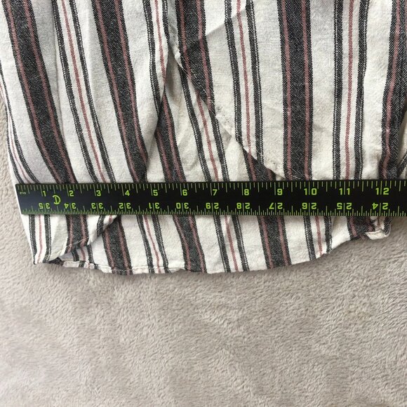 Maurices Womens Pants Medium Striped Wide-Leg Linen Blend Pull On Casual Travel - Picture 7 of 12